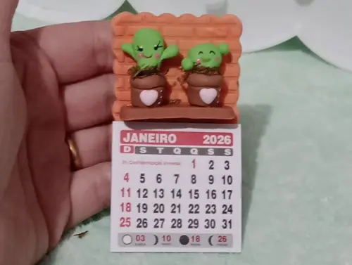 Calendário 2026 Cactos de Biscuit
