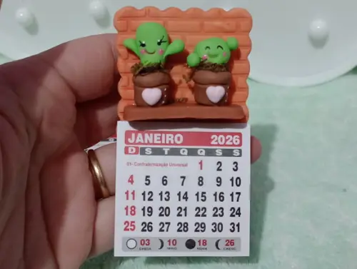 Calendário 2026 Cactos de Biscuit