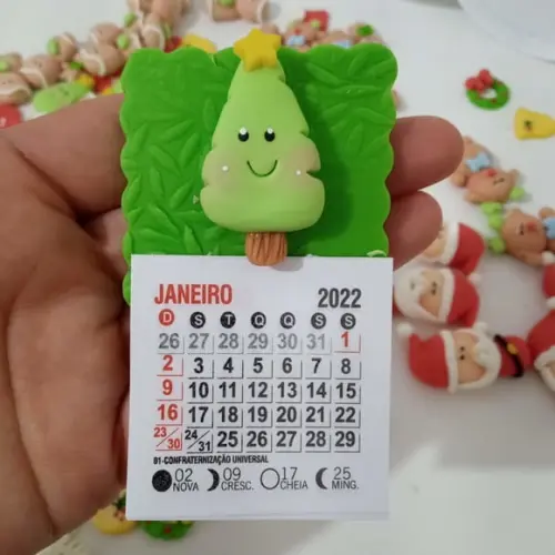 Calendário 2026 com Tema Natalino de Biscuit