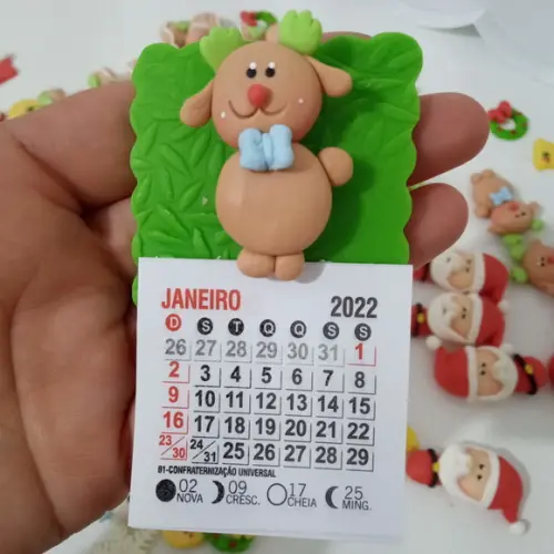 Calendário 2026 com Tema Natalino de Biscuit