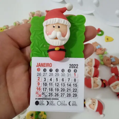 Calendário 2026 com Tema Natalino de Biscuit
