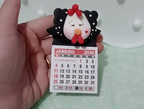 Calendário 2026 Galinha de Biscuit