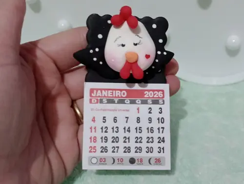 Calendário 2026 Galinha de Biscuit