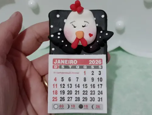 Calendário 2026 Galinha de Biscuit