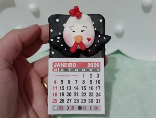 Calendário 2026 Galinha de Biscuit