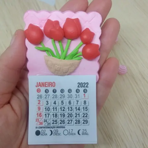 Calendário 2026 Tulipas no Vaso de Biscuit