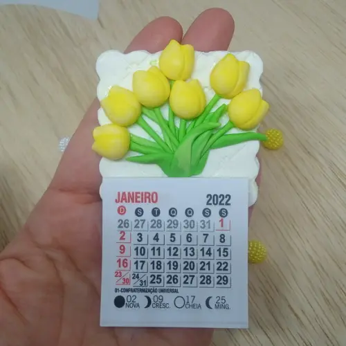 Calendário 2026 Tulipas Amarelas de Biscuit