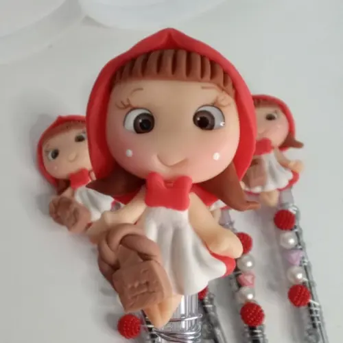 Caneta Chapeuzinho Vermelho de Biscuit Lembrancinha