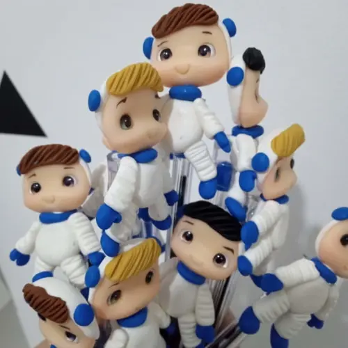 Caneta com Ponteira de Biscuit Tema Astronauta