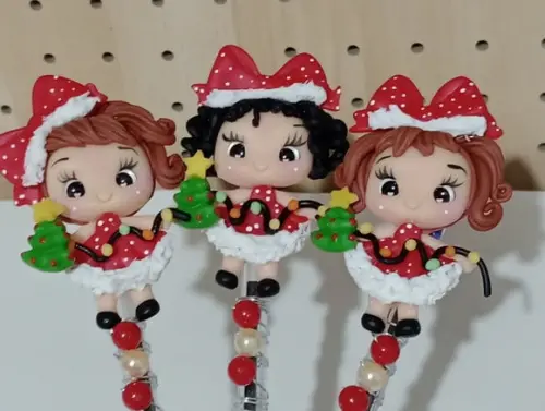 Caneta Decorada com Biscuit Tema Natalino Dez Peças