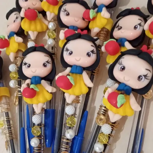 Caneta Decorada Branca de Neve de Biscuit