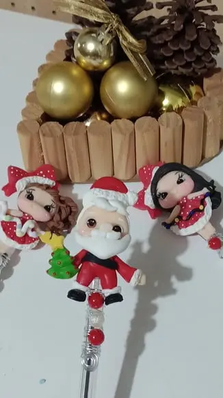 Caneta Decorada de Biscuit Tema de Natal