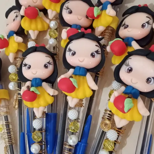 Caneta Decorada Branca de Neve de Biscuit