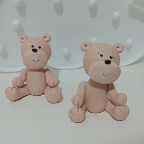 Casal de Ursos de Biscuit para Decorar