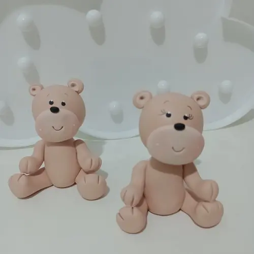 Casal de Ursos de Biscuit para Decorar