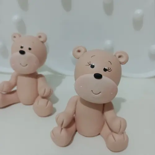Casal de Ursos de Biscuit para Decorar