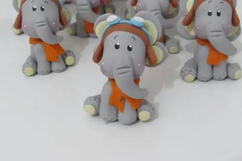 Elefantinho Aviador de Biscuit para Lembrancinhas