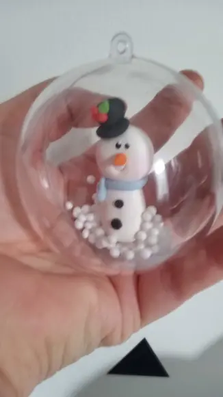 Enfeite de Árvore de Natal de Biscuit na Bola Acrílica