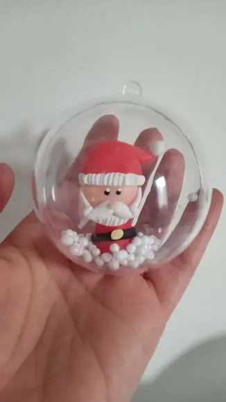 Enfeite de Árvore de Natal de Biscuit na Bola Acrílica