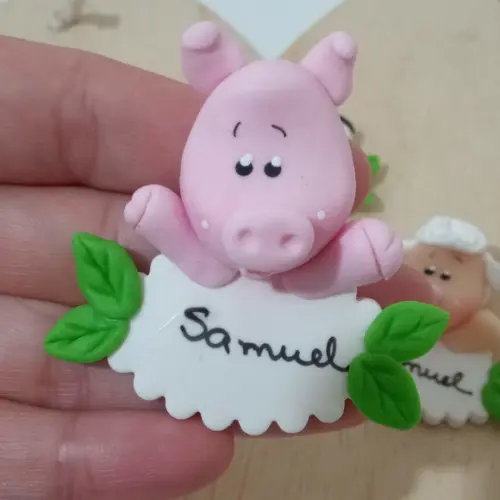 Fazendinha com Nome de Biscuit com Ímã