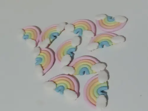 Lembrancinha Arco-íris de Biscuit com Ímã Dez Peças