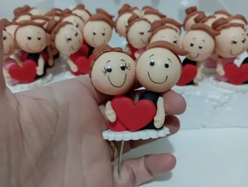 Lembrancinha Casal de Biscuit Enfete de Cuia