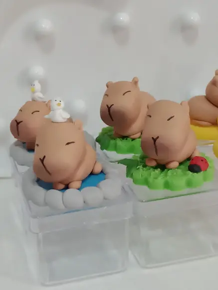 Lembrancinha Capivara de Biscuit Caixinha Acrílica