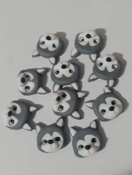 Lembrancinha Carinha de Cachorrinho de Biscuit com Ímã