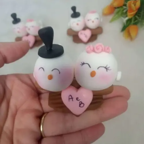 Lembrancinha de Casamento Casal de Pombinhos