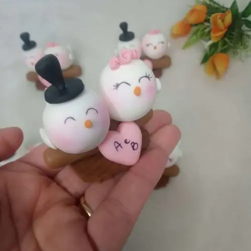 Lembrancinha de Casamento Casal de Pombinhos