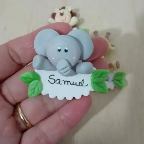 Lembrancinha de Maternidade Ímã Safari de Biscuit