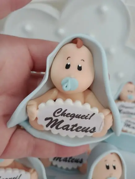 Lembrancinha de Maternidade Bebê com Plaquinha
