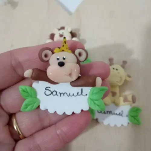 Lembrancinha de Maternidade Ímã Safari de Biscuit