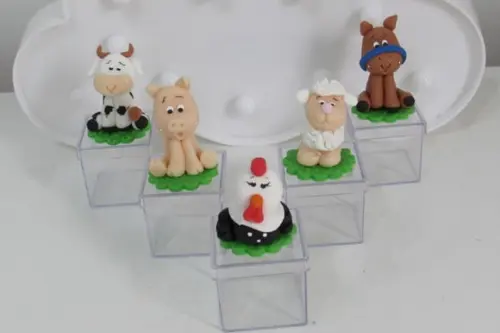 Lembrancinha Fazendinha Caixinha de Acrílico