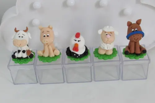 Lembrancinha Fazendinha Caixinha de Acrílico