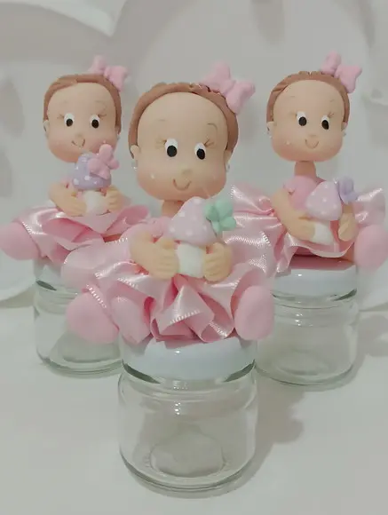Lembrancinha Jardim Boneca de Biscuit Mini Potinho