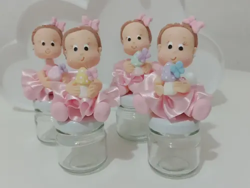 Lembrancinha Jardim Boneca de Biscuit Mini Potinho