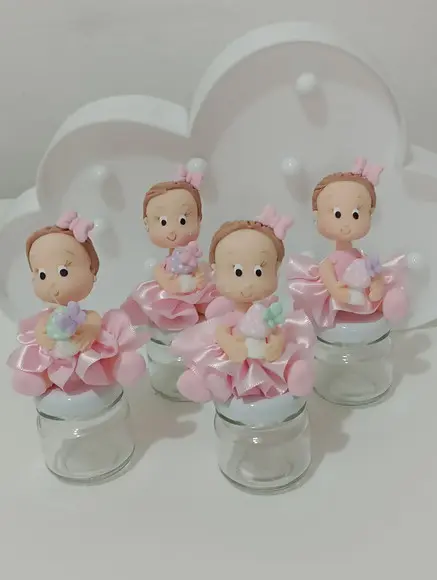 Lembrancinha Jardim Boneca de Biscuit Mini Potinho
