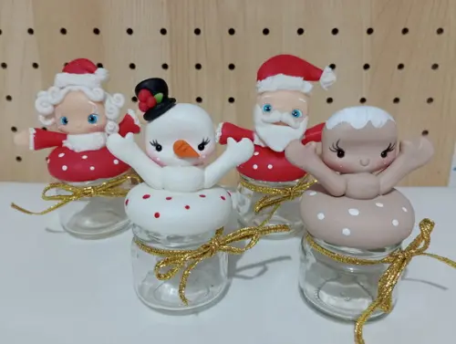 Lembrancinha Mini Potinho de Natal de Biscuit