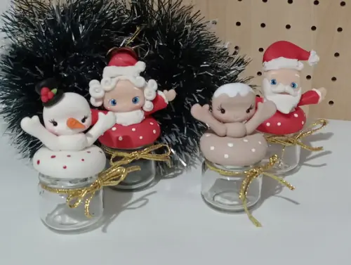 Lembrancinha Mini Potinho de Natal de Biscuit