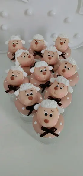 Lembrancinha Ovelha Mini Potinhos