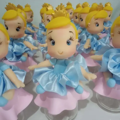 Lembrancinha Princesa com Saia de Fita Biscuit no Potinho