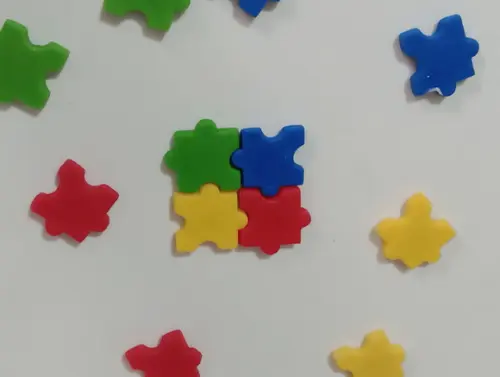 Lembrancinha Símbolo do Autismo Ímã Biscuit Peças Separadas