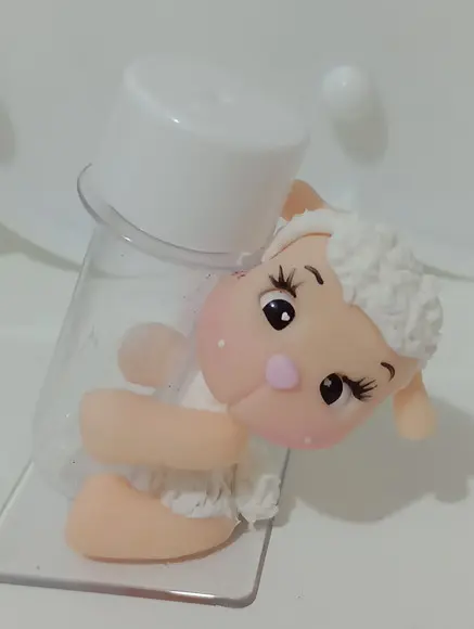 Lembrancinha Tubete com Ovelha de Biscuit Dez Peças