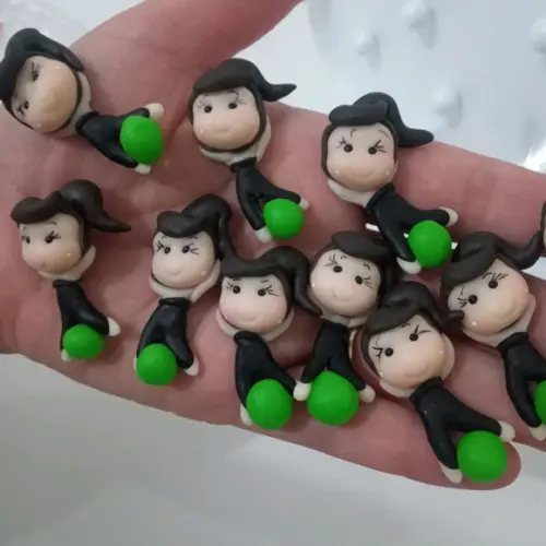 Mini Aplique Bonequinha Pilates de Biscuit