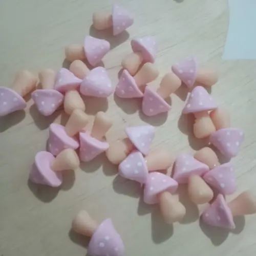 Mini Aplique Cogumelo Biscuit para Lembrancinhas Dez Peças