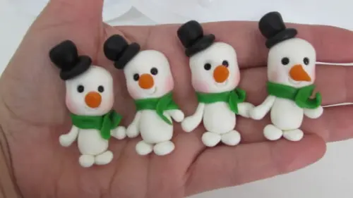 Mini Aplique de Natal Boneco de Neve de Biscuit