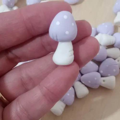 Mini Aplique Cogumelo de Biscuit com Furinho