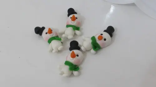 Mini Aplique de Natal Boneco de Neve de Biscuit