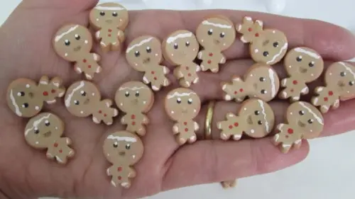 Mini Aplique de Natal Biscoito Ginger de Biscuit Vinte Peças